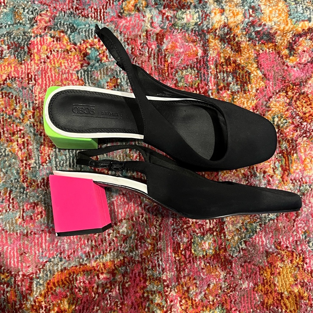 ASOS pink and green heeled mule - Picture 8 of 8